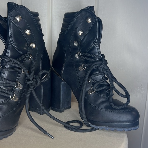 DKNY Womens Lenni Black Block Heel Dressy Almond Toe Ankle Boots Shoes - Picture 8 of 11